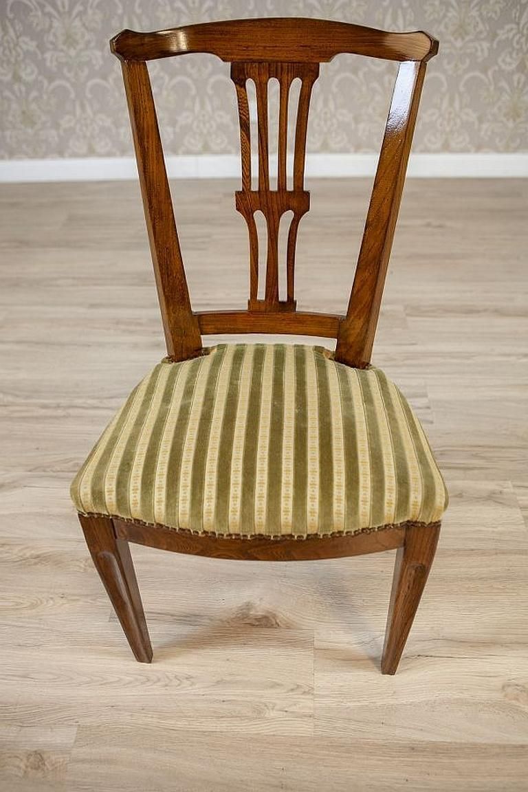 20th Century Elm Chair In Striped Upholstery photo vinterior