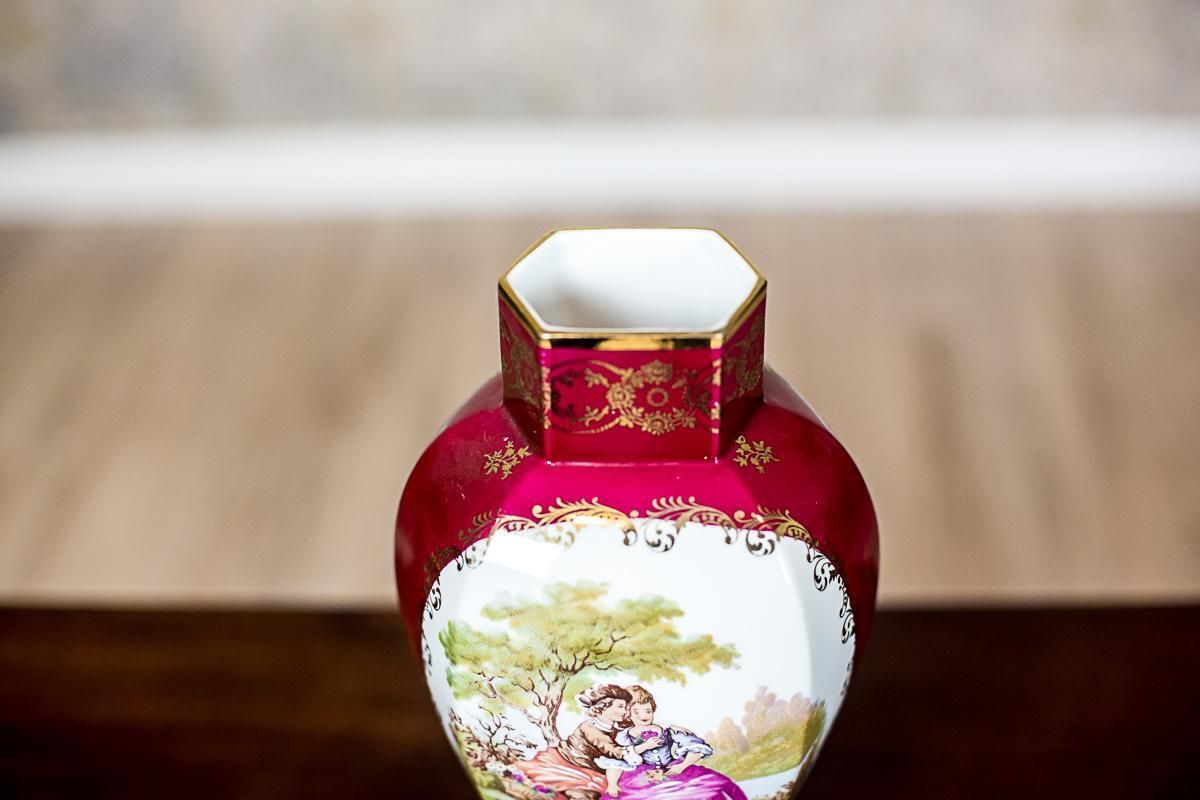 20th Century Grand Vase Depicting A Genre Scene/ Limoges Porcelain photo buy