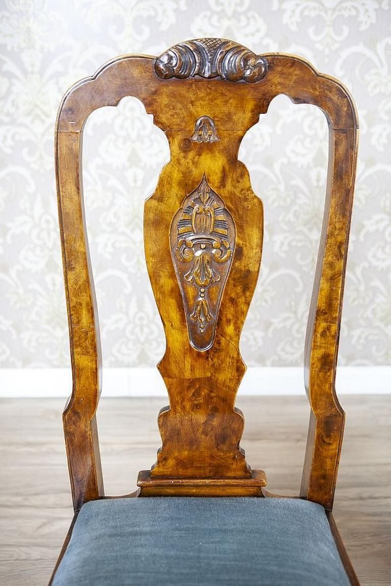 Three Early 20th Century English Walnut Chairs In The Chippendale Type photo buy
