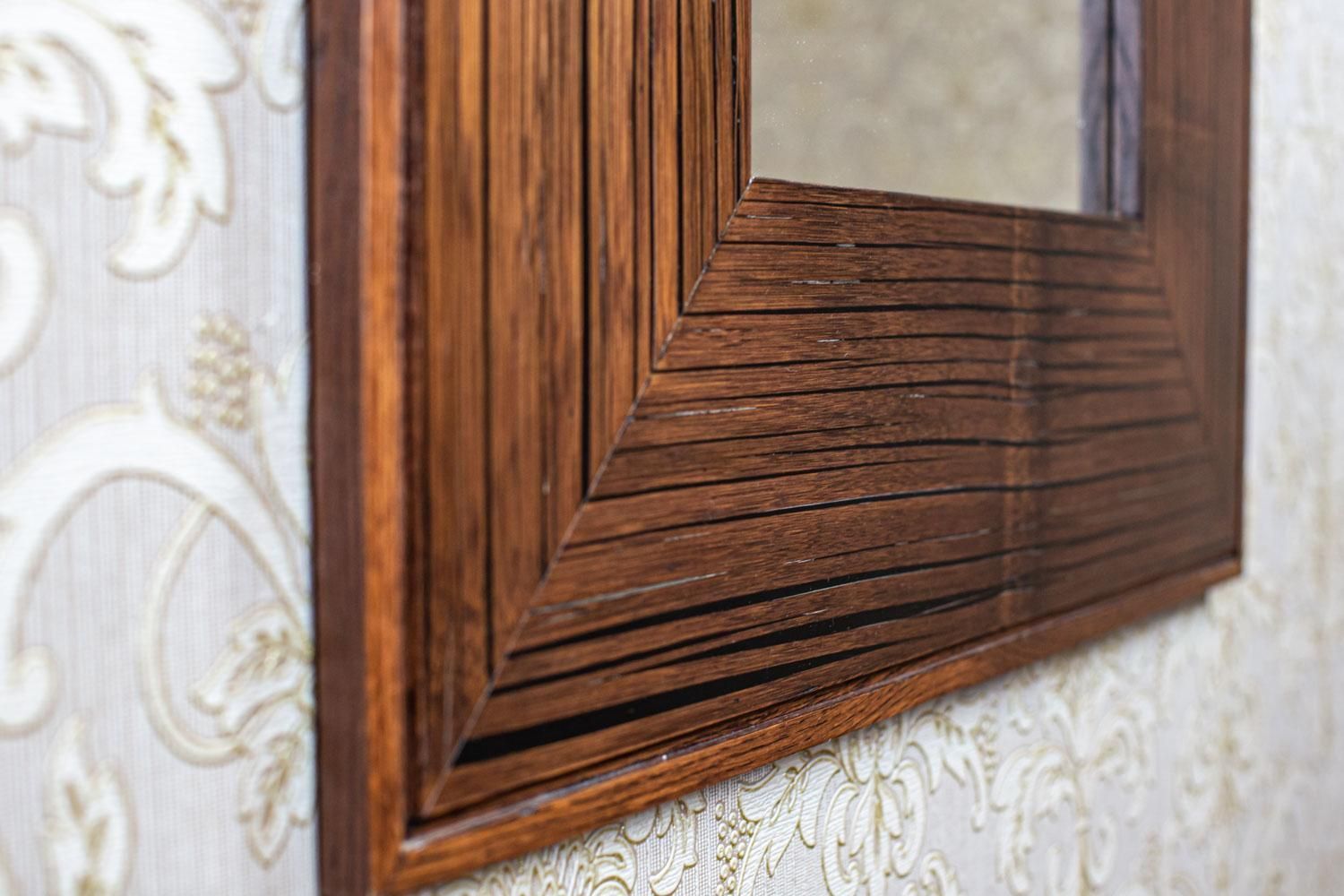 photo furniture 20th Century Mirror In Original Square Frame Of Exotic Wood