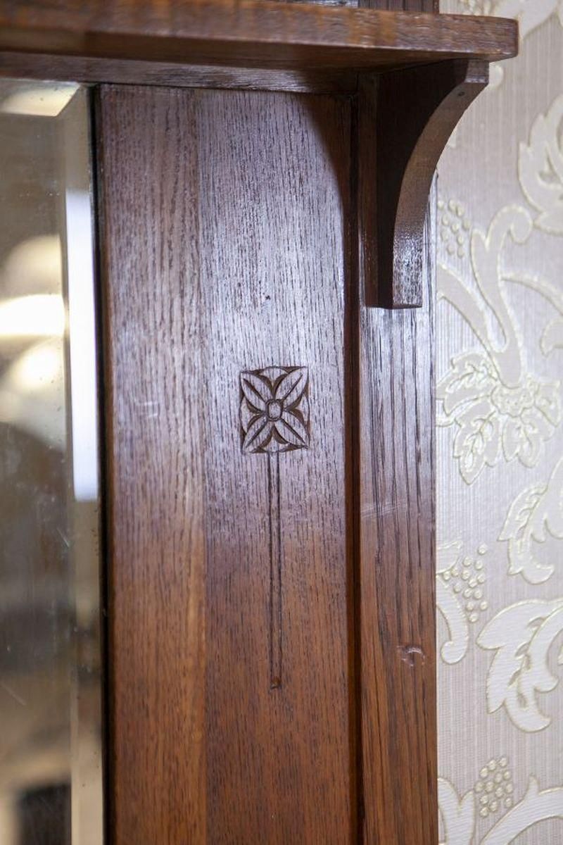 Art Nouveau Wall Mirror In Oak Frame, Early 20th Century photo 474.0