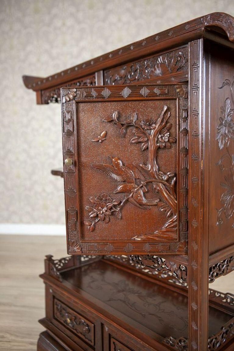 Furniture 19th Century Japanese Cabinet Made Of Exotic Wood In Brown photo
