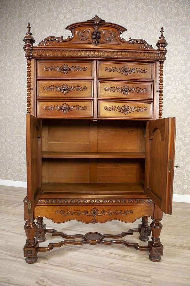 Renaissance Revival Walnut Cabinet Circa 1900 In Light Brown photo for sale