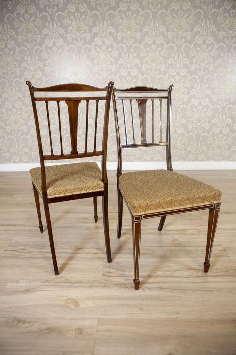 Set Of 4 English Armchairs And Chairs In The Sheraton Style, Late 19th Century photo 2106.0