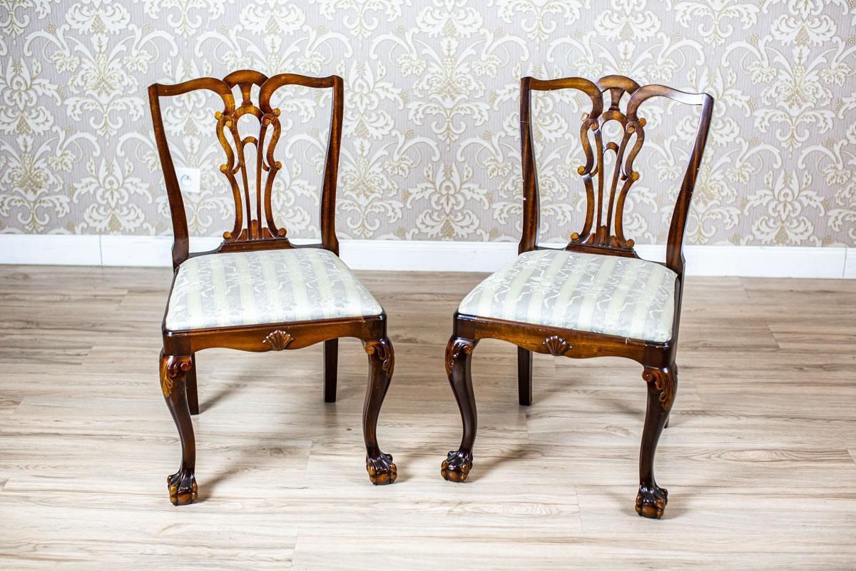 Two 20th Century Chairs In The Chippendale Type Veneered With Walnut photo furniture