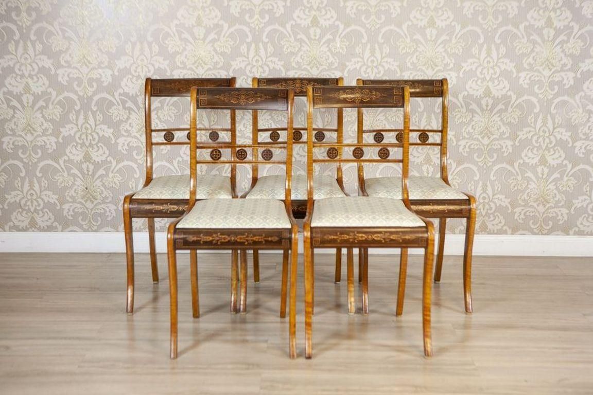 Set Of 19th Century English Chairs In Sheraton Style With Inlays photo furniture