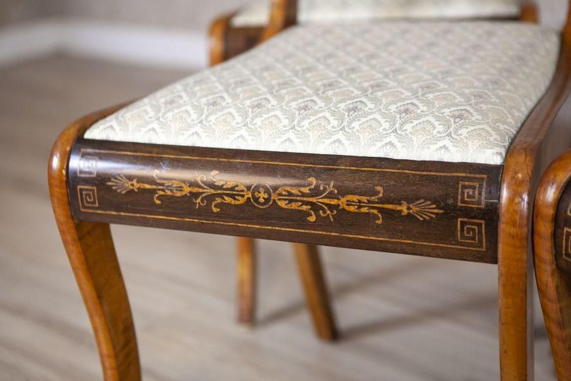 photo for sale Set Of 19th Century English Chairs In Sheraton Style With Inlays