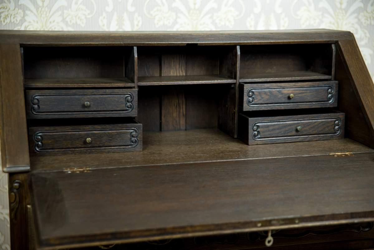 Rococo Revival Oak Writing Desk In Brown, Early 20th Century photo 1547.0