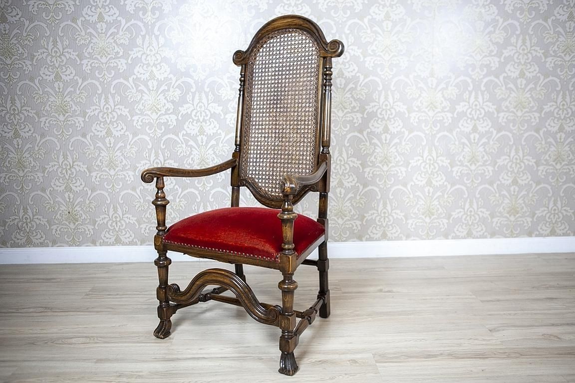 Armchair From The Early 20th Century With Rattan Backrest photo for sale