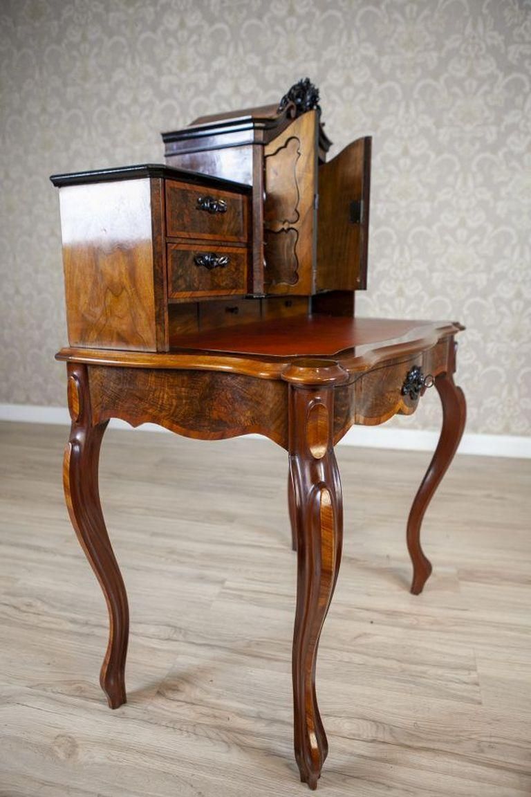 19th Century Louis Philippe Walnut Wood & Veneer Secretary Desk After Renovation photo Furniture