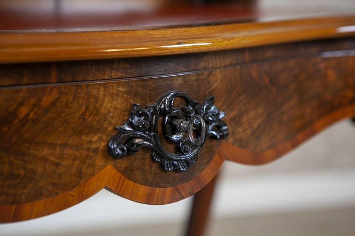 Furniture 19th Century Louis Philippe Walnut Wood & Veneer Secretary Desk After Renovation photo