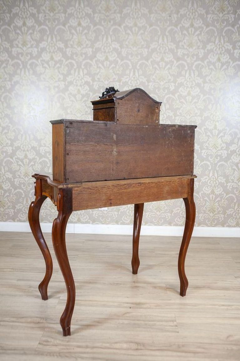 2536.0 19th Century Louis Philippe Walnut Wood & Veneer Secretary Desk After Renovation photo
