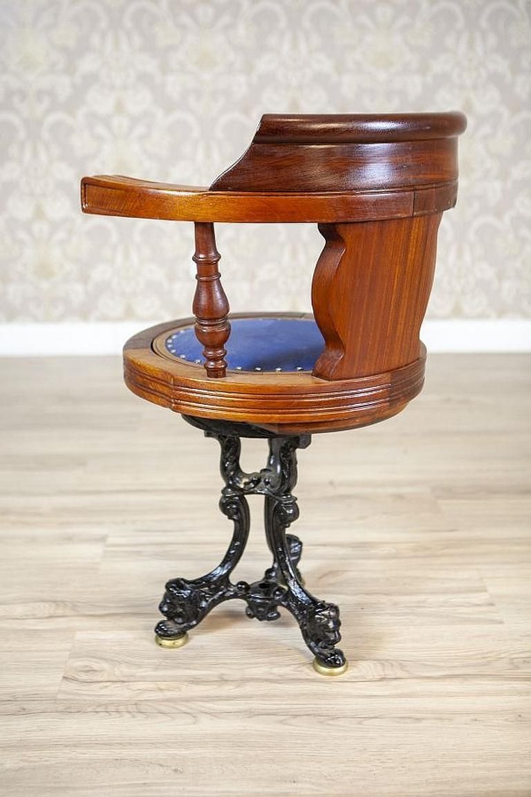 Captain Armchair Early 20th Century Wooden Desk Chair With Soft Seat photo buy