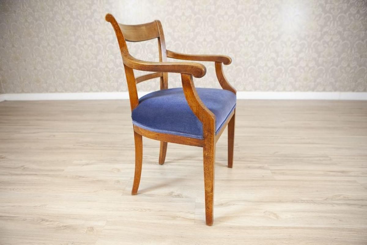 Elm Armchair In Blue Upholster, Early 20th Century photo furniture