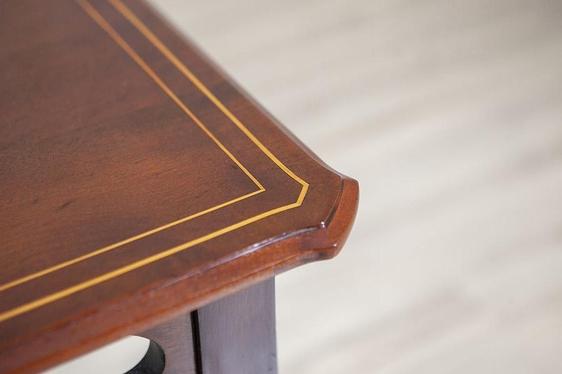 photo for sale Art Nouveau Mahogany Center Table From The Early 20th Century With Floral Inlays