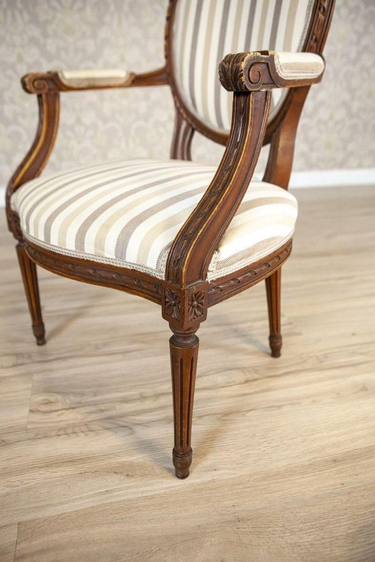 photo for sale French Louis XVI Walnut Armchair From The Early 19th Century