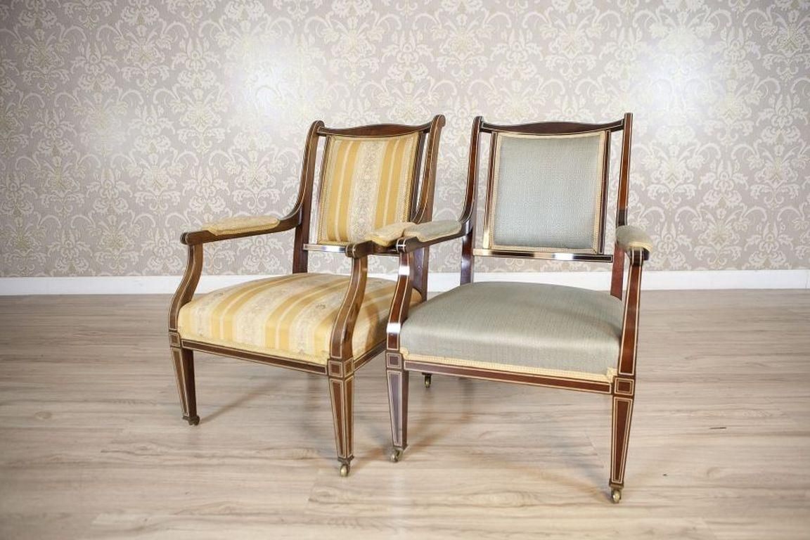 Pair Of 19th Century English Armchairs In Sheraton Style photo furniture