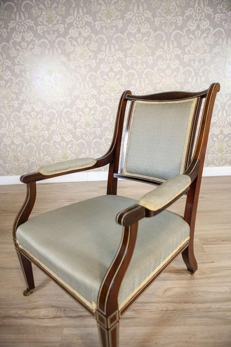photo for sale Pair Of 19th Century English Armchairs In Sheraton Style