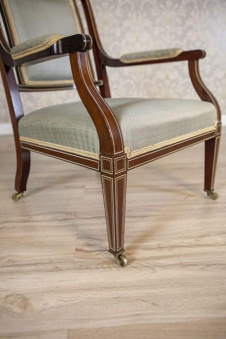 Furniture Pair Of 19th Century English Armchairs In Sheraton Style photo