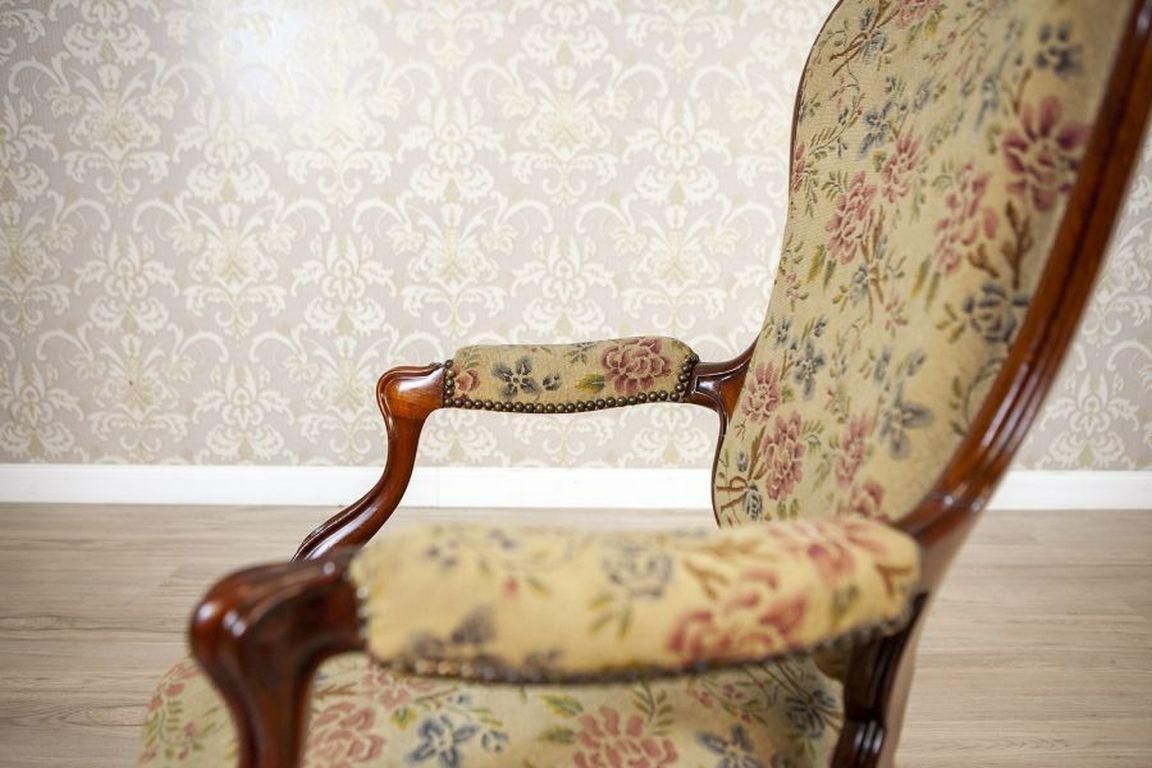 photo for sale 19th Century Baroque Revival Armchair With Floral Upholstered Seat