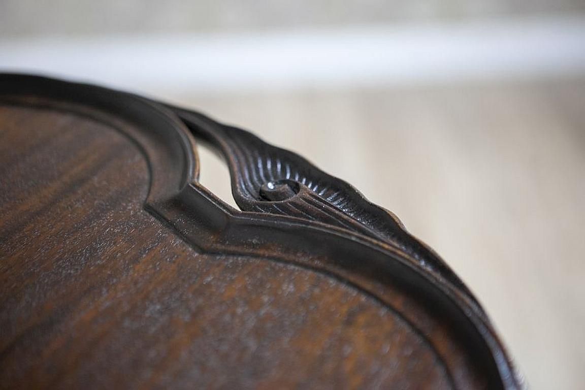 English Walnut Side Table From The Late 19th Century With Tilted Top photo vinterior