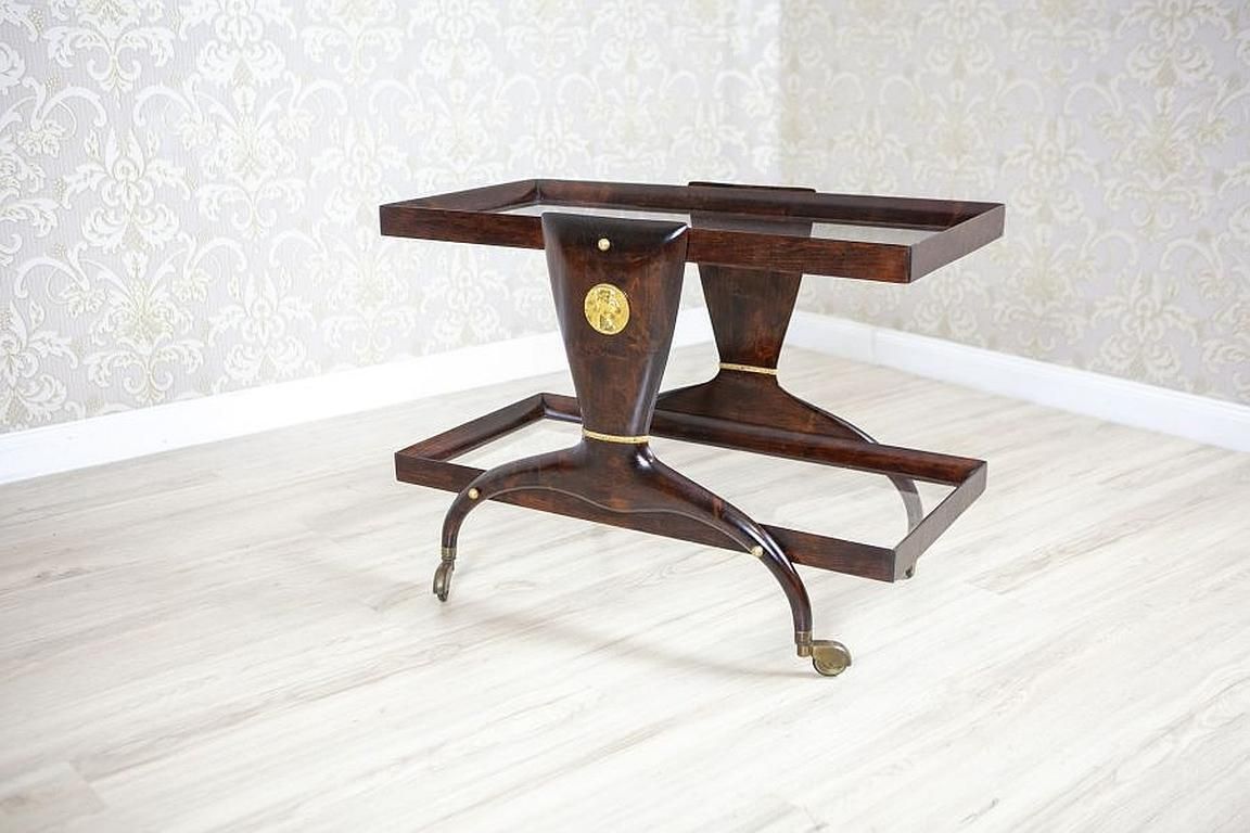 Dark Brown Beech Side Table / Liquor Cabinet From The Late 20th Century On Rolls photo furniture