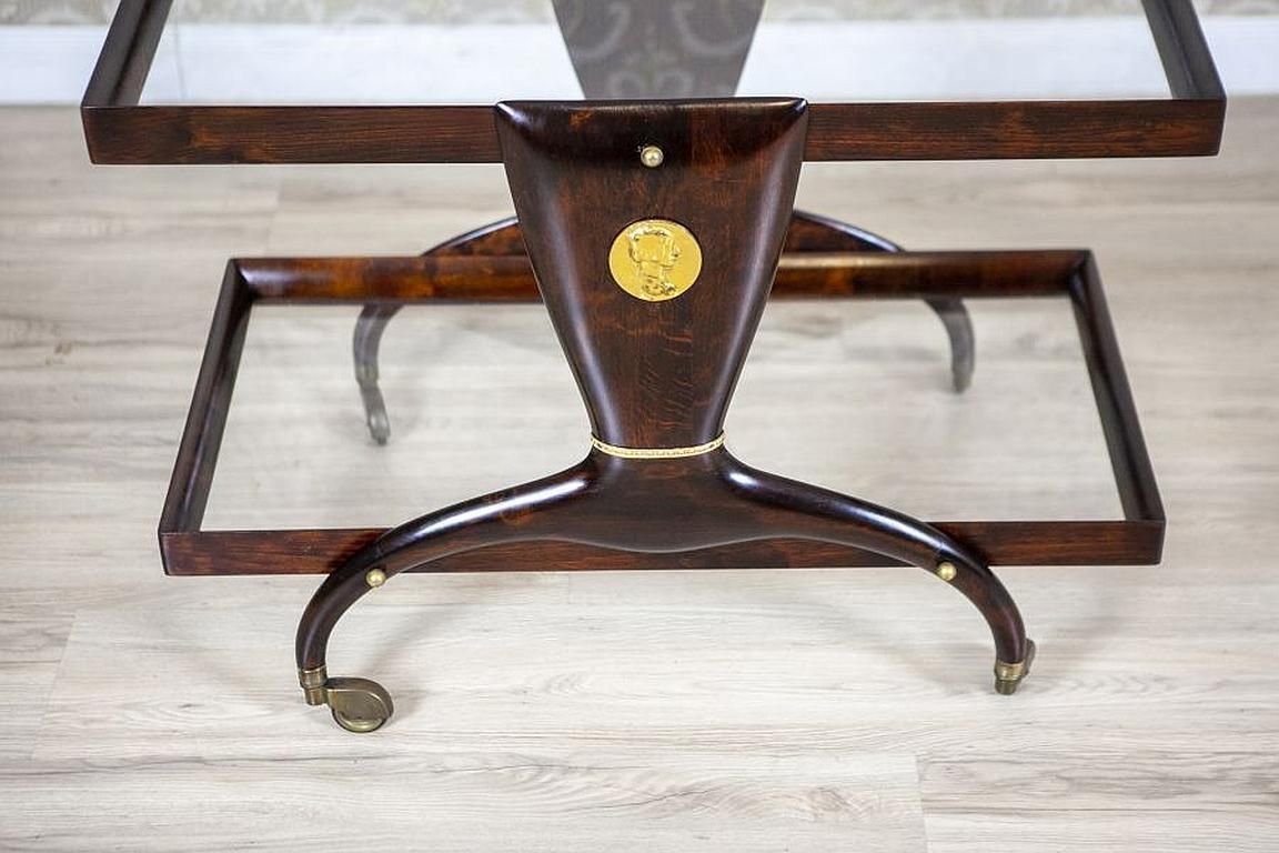 Dark Brown Beech Side Table / Liquor Cabinet From The Late 20th Century On Rolls photo buy