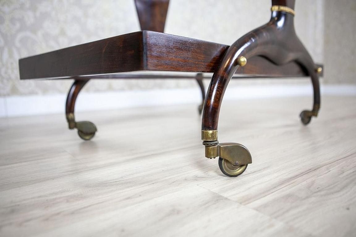 photo vinterior Dark Brown Beech Side Table / Liquor Cabinet From The Late 20th Century On Rolls