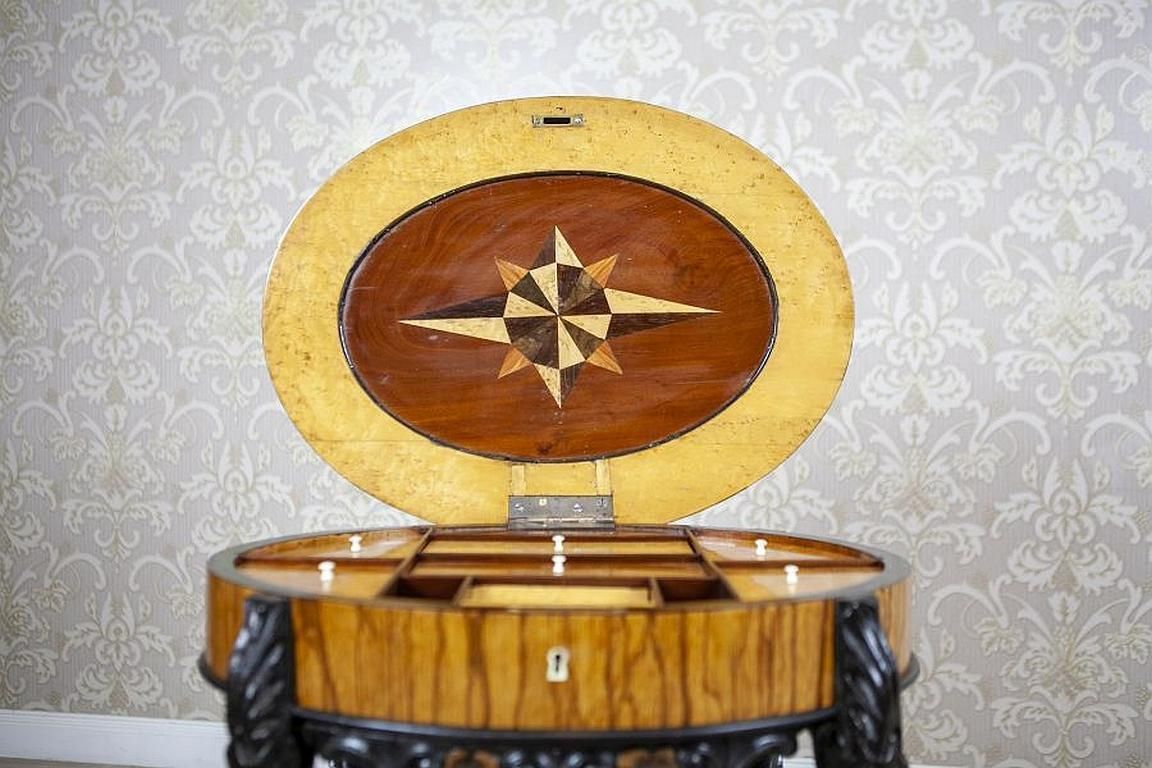 Inlaid Sewing Table Of Various Woods From The Late 19th Century photo 1891.0