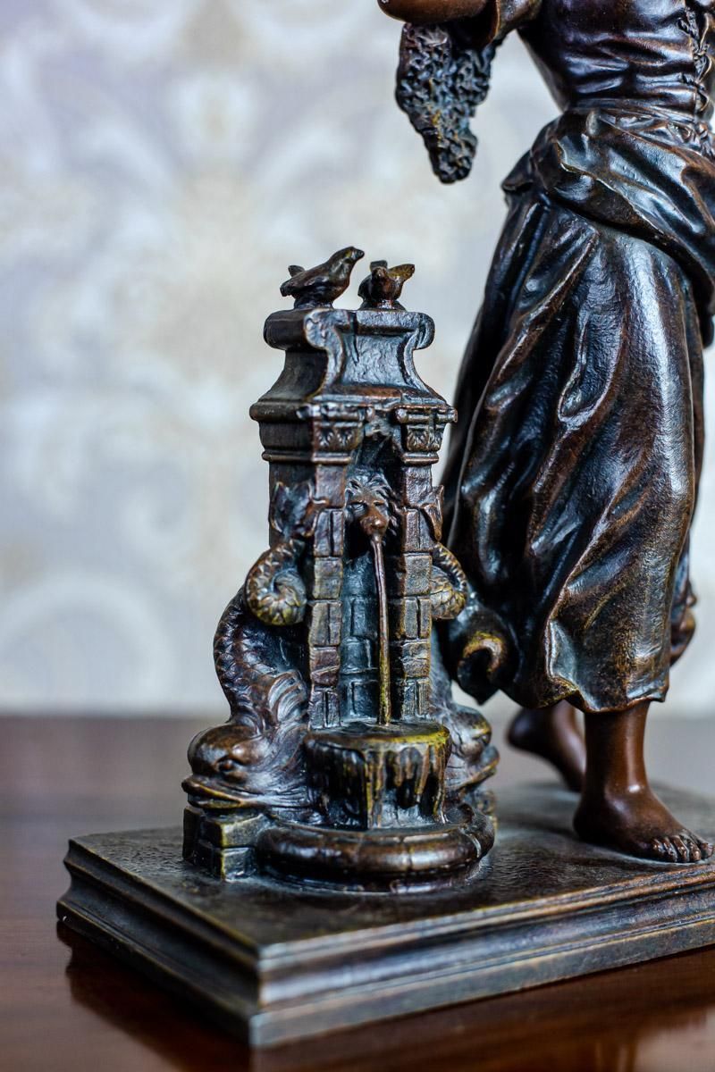Figurine Of A Woman With A Basket Of Fish, E. Rancoulet photo for sale