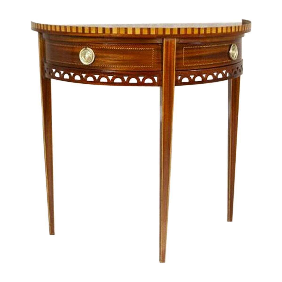 Semi Circular Mahogany Wall Table From The Early 20th Century