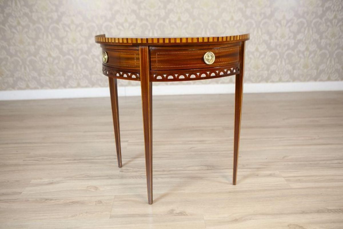 Semi Circular Mahogany Wall Table From The Early 20th Century photo furniture