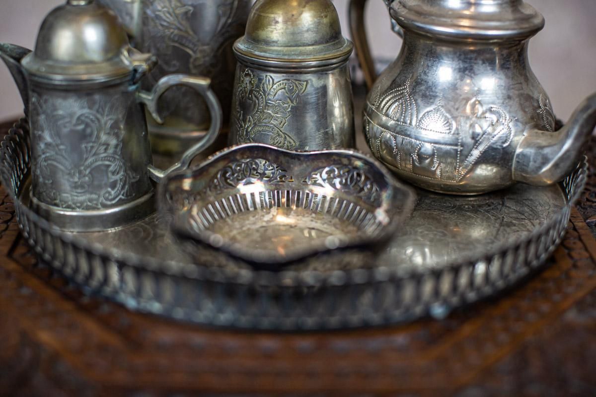 Silver Plated Coffee Set From The Turn Of The 19th And 20th Centuries With Tray photo 258.0