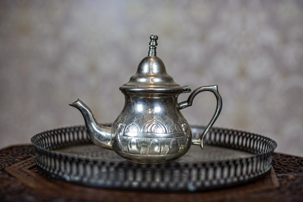 Silver Plated Coffee Set From The Turn Of The 19th And 20th Centuries With Tray photo vintage