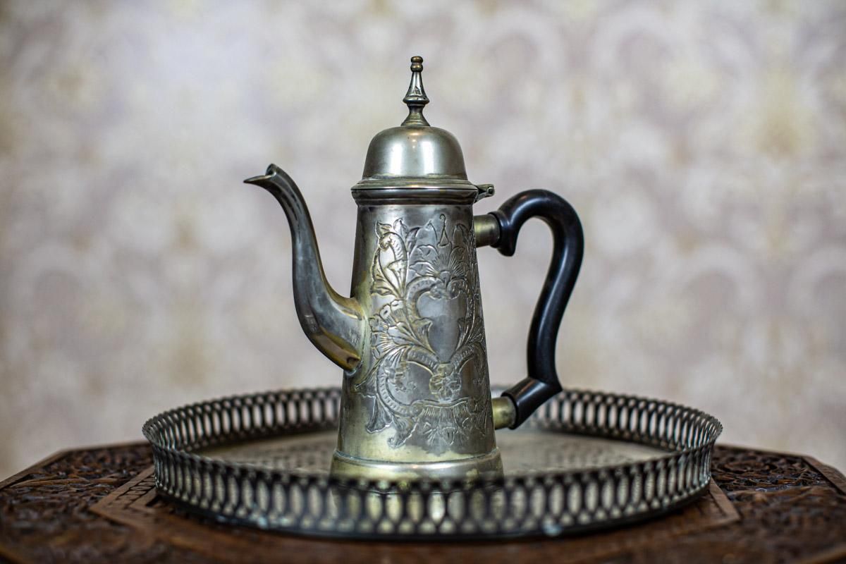 photo for sale Silver Plated Coffee Set From The Turn Of The 19th And 20th Centuries With Tray