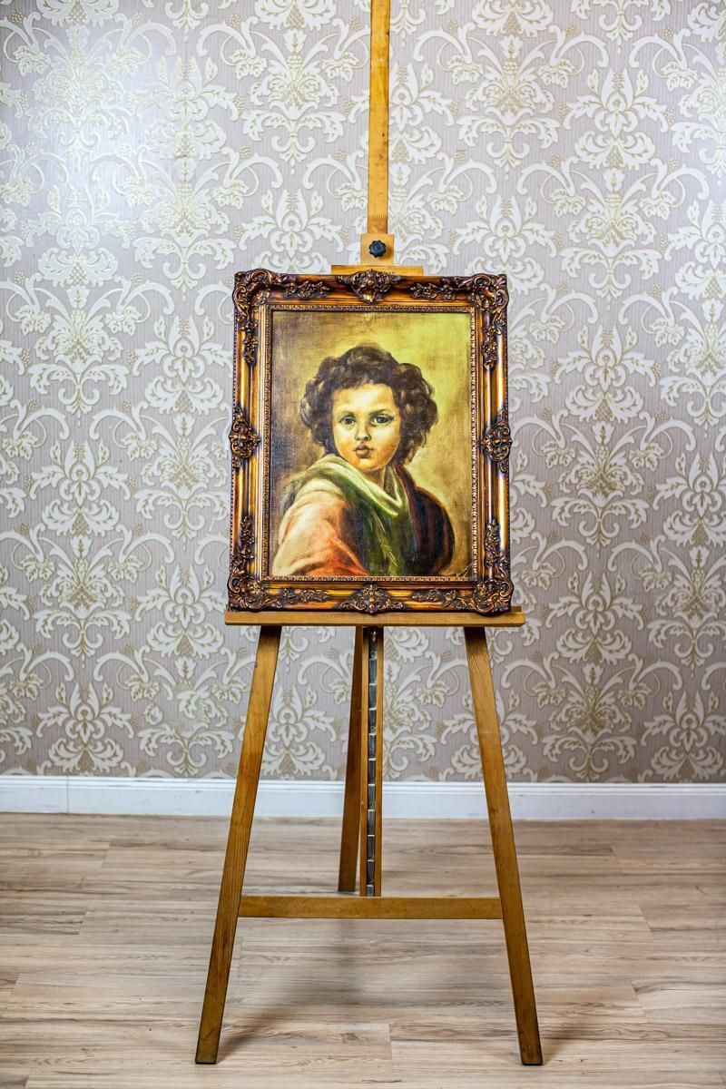 20th Century Portrait Of Small Boy In Rococo Revival Frame photo furniture