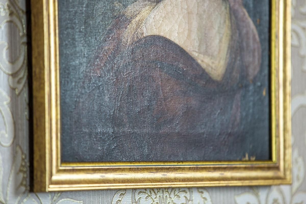 19th Century Painting, Oil On Canvas, A Portrait Of A Woman photo Art