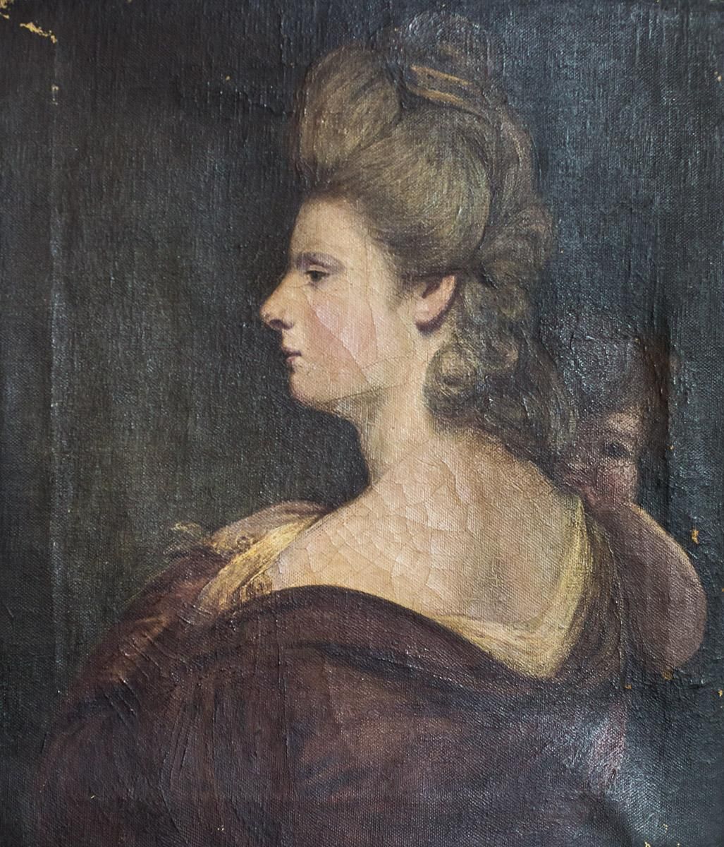 19th Century Painting, Oil On Canvas, A Portrait Of A Woman photo 1290.0