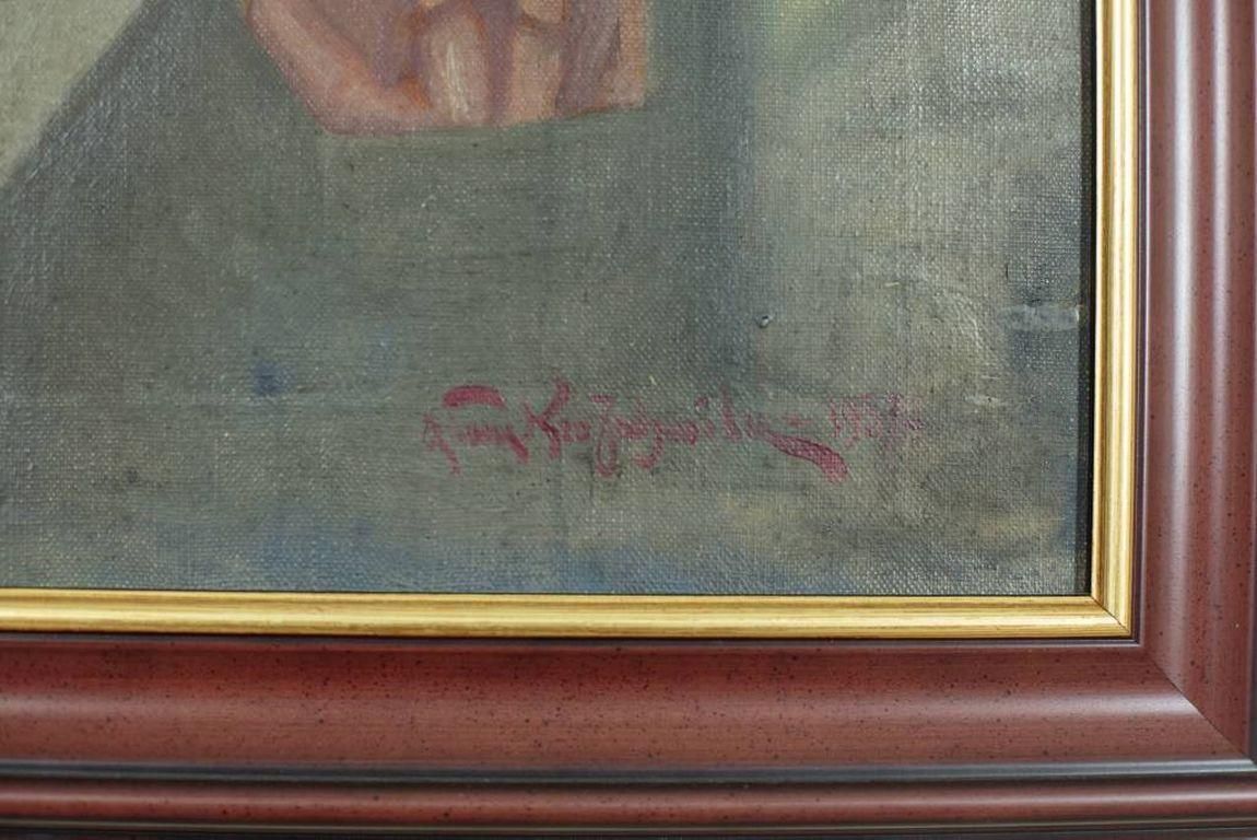 Portrait Of A Man, Oil On Canvas, Signed By The Author, Circa 1937 photo vinterior