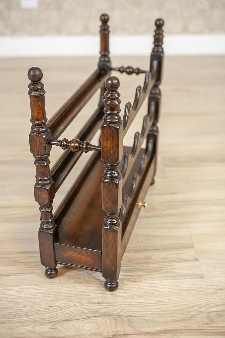 Oak Wine Rack From The Early 20th Century In Dark Brown photo vinterior