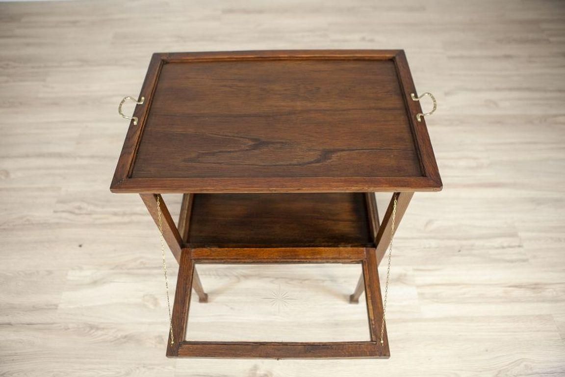 Oak Tea Cabinet With Tray From The Early 20th Century photo vintage