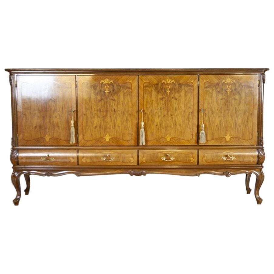 Inlaid Walnut Living Room Cabinet From The Middle 20th Century