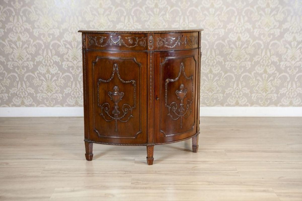 English Empire Style Oak Cabinet From The Late 19th Century photo furniture