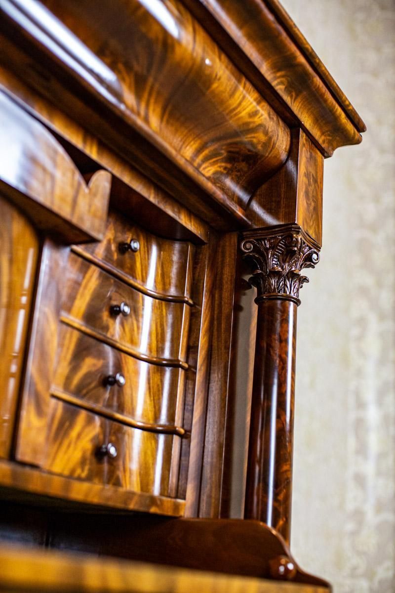 photo for sale 19th Century Biedermeier Mahogany Secretary Desk In Beautiful Graining