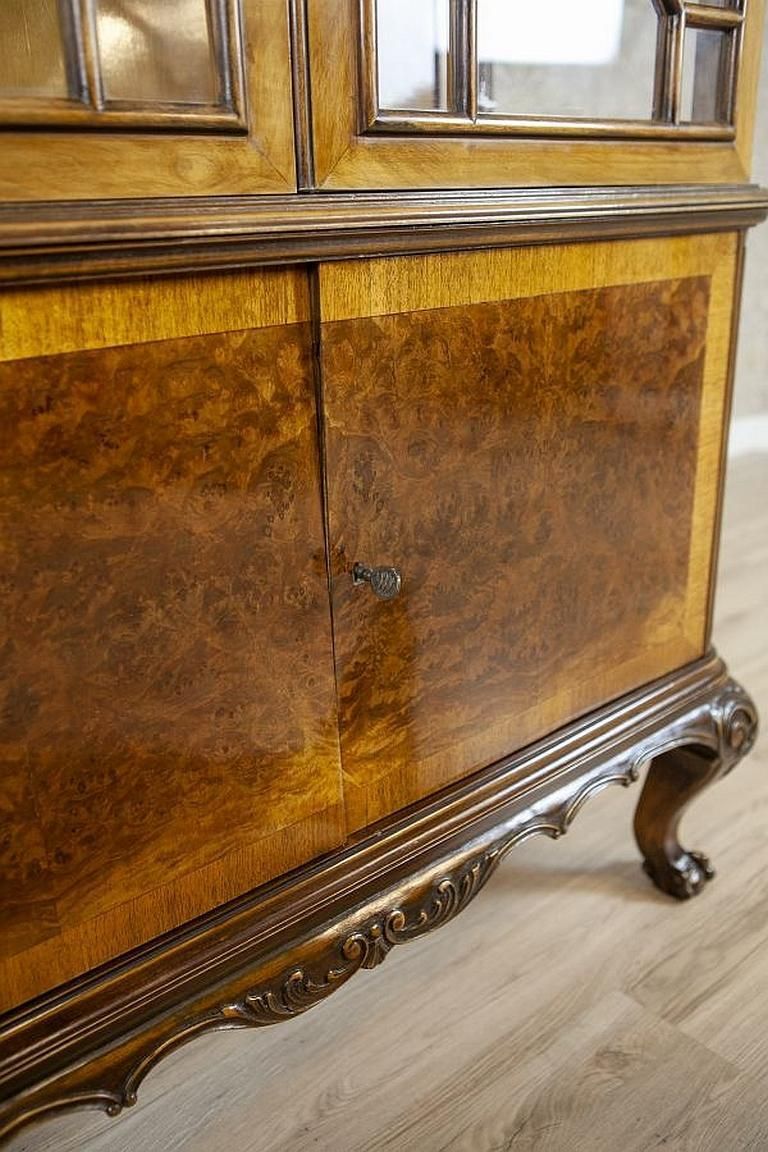 Mahogany Wood & Veneer Display Cabinet In Chippendale Style From The 1930s photo vintage