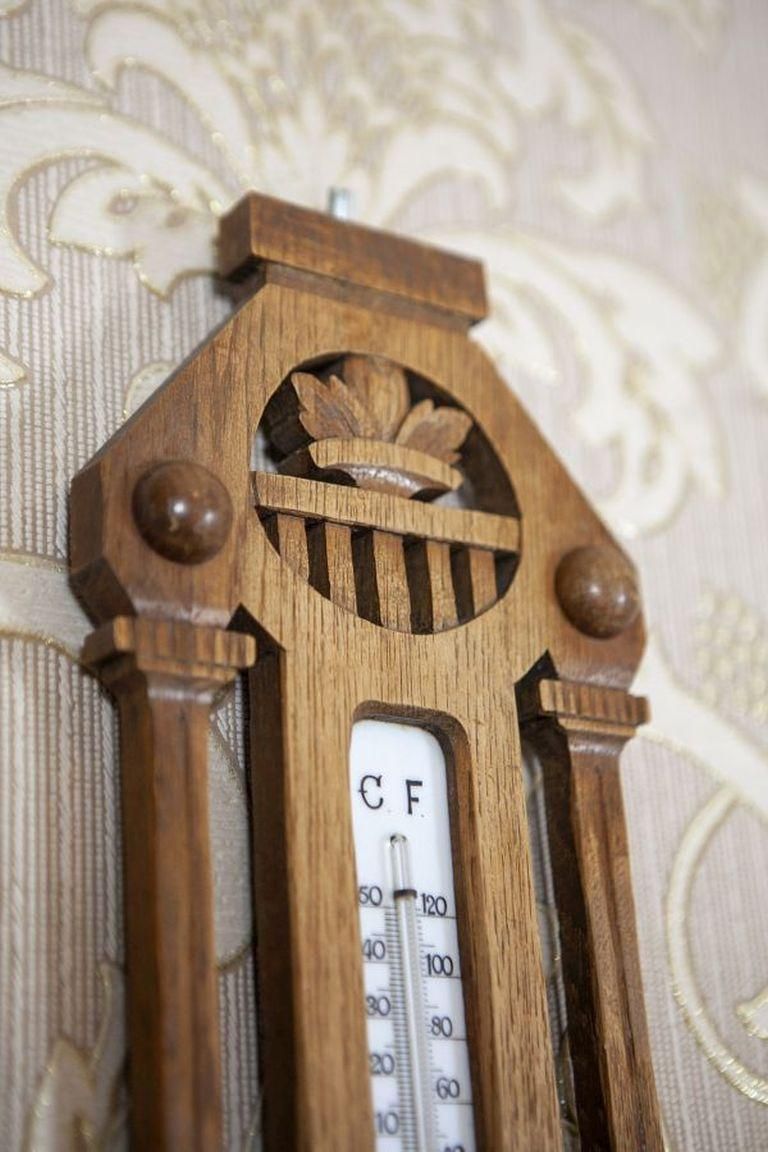 Eclectic Dutch Barometer With Thermometer From The Early 20th Century photo Home Decor