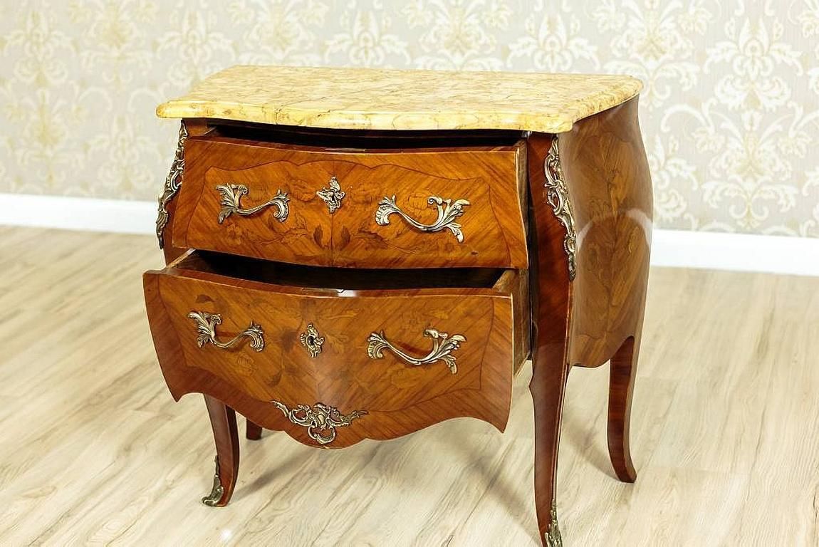 Neo Rococo Inlaid Dresser Veneered With Mahogany, Circa 1930 photo vintage
