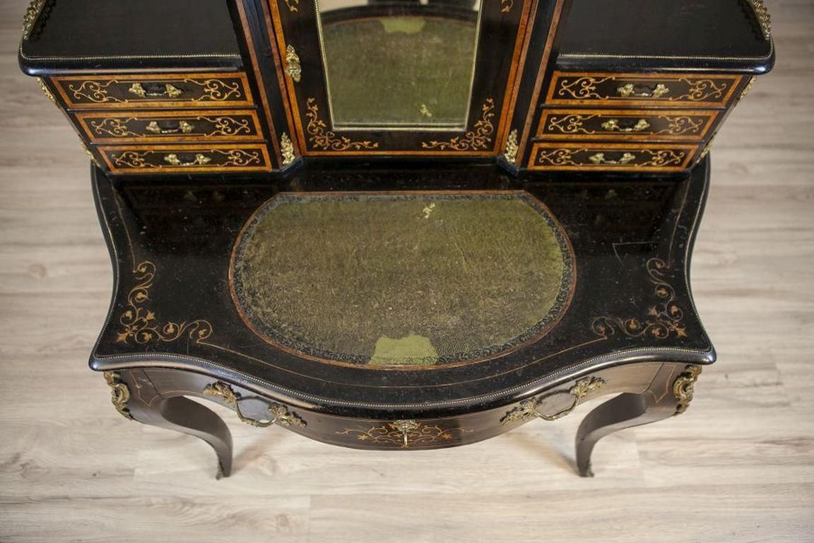 20th Century Mahogany & Pine Wood Vennered With Mahogany Ladies' Secretary Desk photo vintage