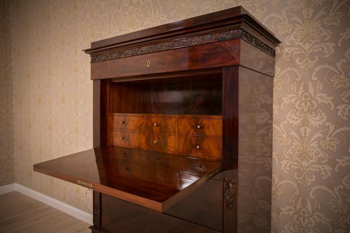 Biedermeier Mahogany Secretary Desk, Circa 1860, After Renovation photo 2990.0