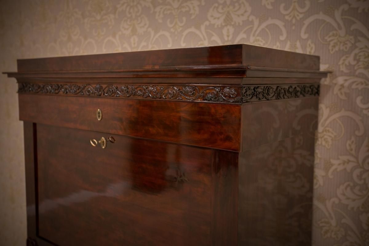 Biedermeier Mahogany Secretary Desk, Circa 1860, After Renovation photo vinterior